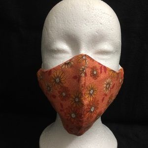 Orange Floral Face Mask